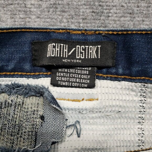 8IGHTH DSTRKT New York Jeans Mens 32x32 (30X30) Blue Distressed Denim Mid Rise - Picture 4 of 10